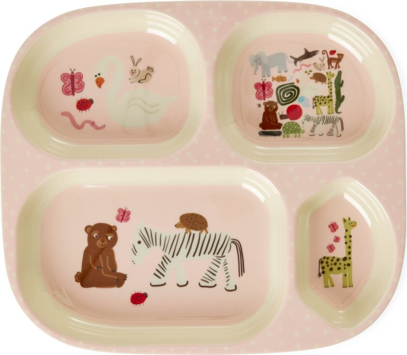 Rice Wildlife barnetallerken Pink