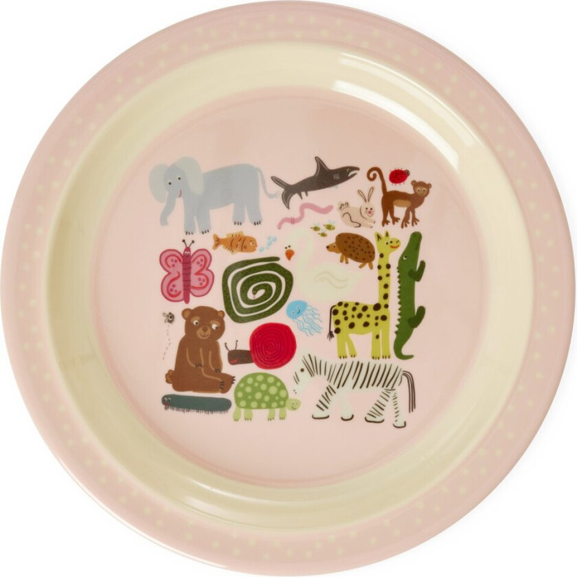 Rice Wildlife lunsjtallerken Ø22 cm Pink