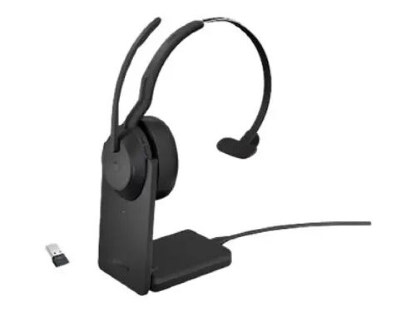 Evolve2 55 Hodesett Usb-c Via Bluetooth-adapter Optimert For Ms Teams Mono Svart