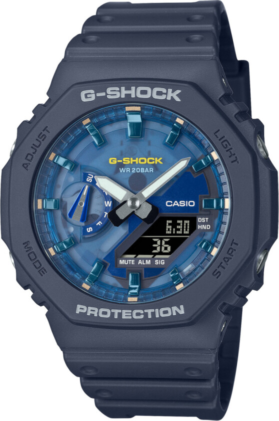 G-Shock Analog Digital 2100 Series GA-2100AS-2AER - Anadigi - Marineblå - Herreklokker - Resin - Mineral
