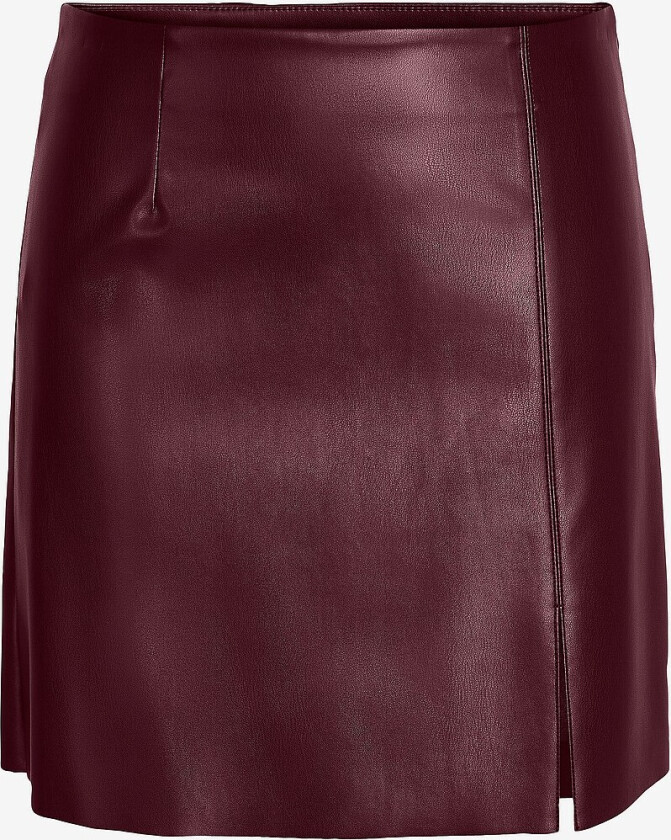 Skjørt nmClara Penny PU HW Slit Skirt - Rød