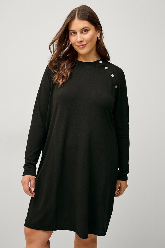 Kjole vLucca L/S Button Abk Dress - Svart
