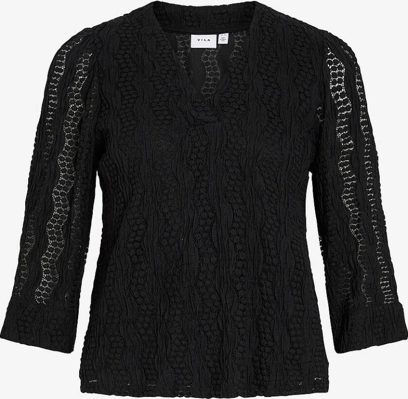 Topp viLumena V-neck 3/4 Top - Svart