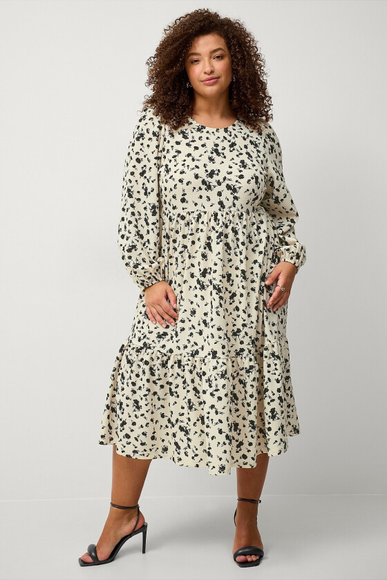 Kjole med volanger - Beige