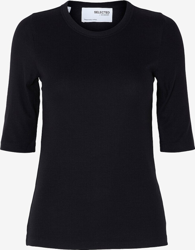 Topp slfDianna 2/4 O-neck Top - Svart