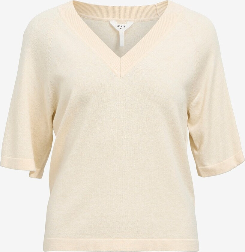 Topp objThess 2/4 LO V-neck Knit Noo - Grå