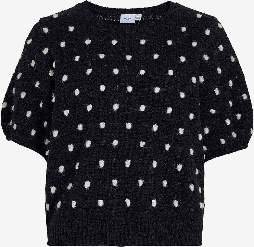 Topp viDottie 2/4 Sleeve Knit - Svart
