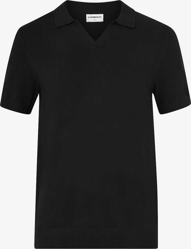 Pologenser Ecovero S/s V-neck Polo - Svart