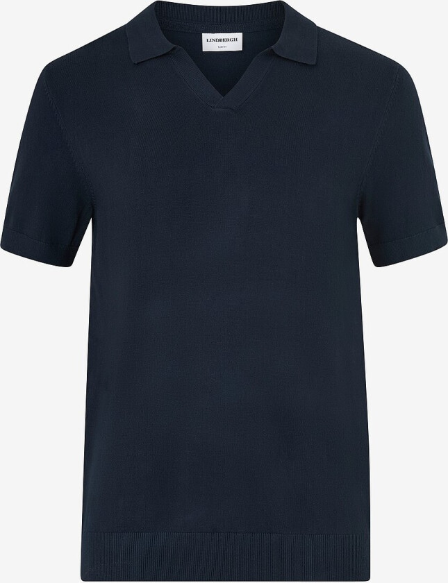 Pologenser Ecovero S/s V-neck Polo - Blå