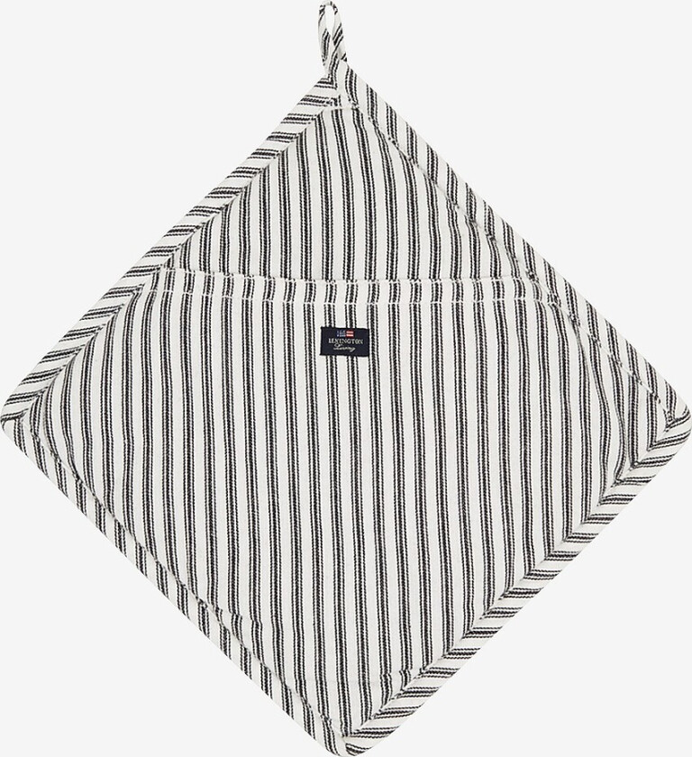 Gryteklut Icons Cotton Herringbone Striped Potholder - Svart