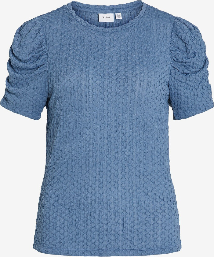 Topp viAnine S/S Puff Sleeve Top - Blå