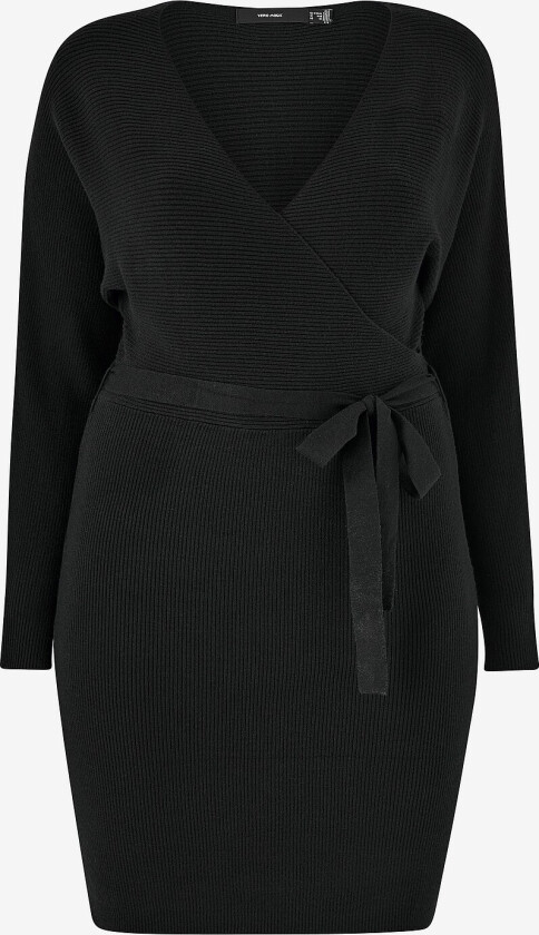 Kjole vmHollyrem LS V-neck Dress - Svart