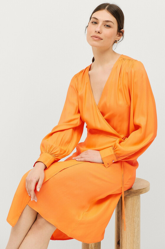 Omslagskjole slCattie Wrap Dress - Orange