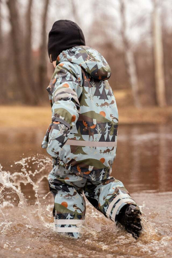 Lekhyttan Fôret Regnsett, Light Blue/Brown, 80 - Regntøy - PU,Fleece