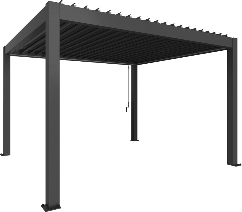 Pergola størrelse 4 x 3,5 metallic mørkegrå