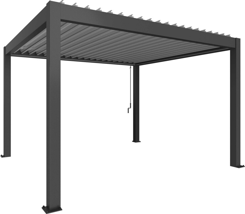 Pergola størrelse 4 x 3,5 metallic mørkegrå/sølv