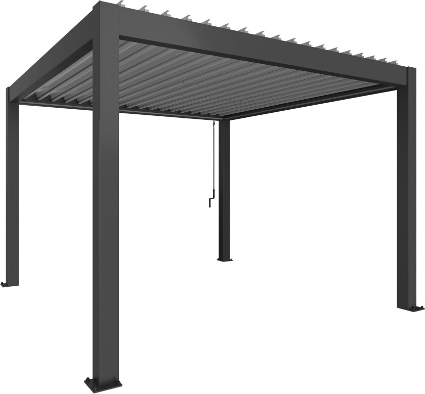 Pergola størrelse 3,5 x 3,5 metallic mørkegrå/sølv