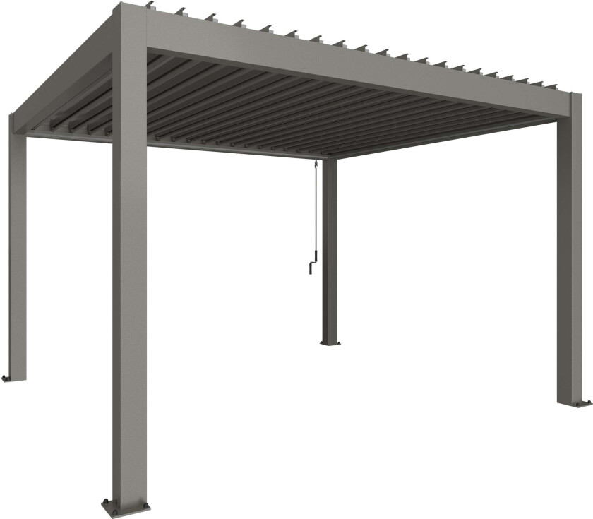 Pergola størrelse 4 x 3,5 metallic quartz grå