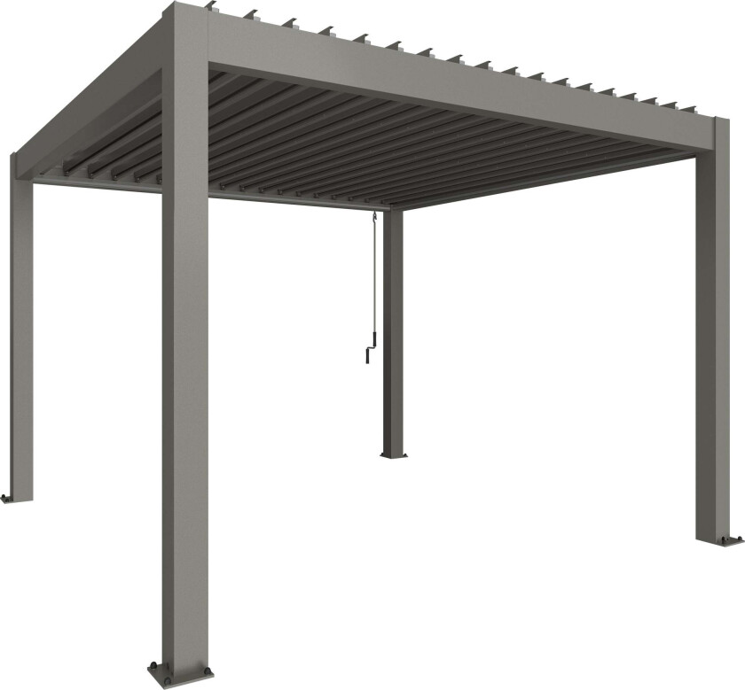 Pergola størrelse 3,5 x 3,5 metallic quartz grå