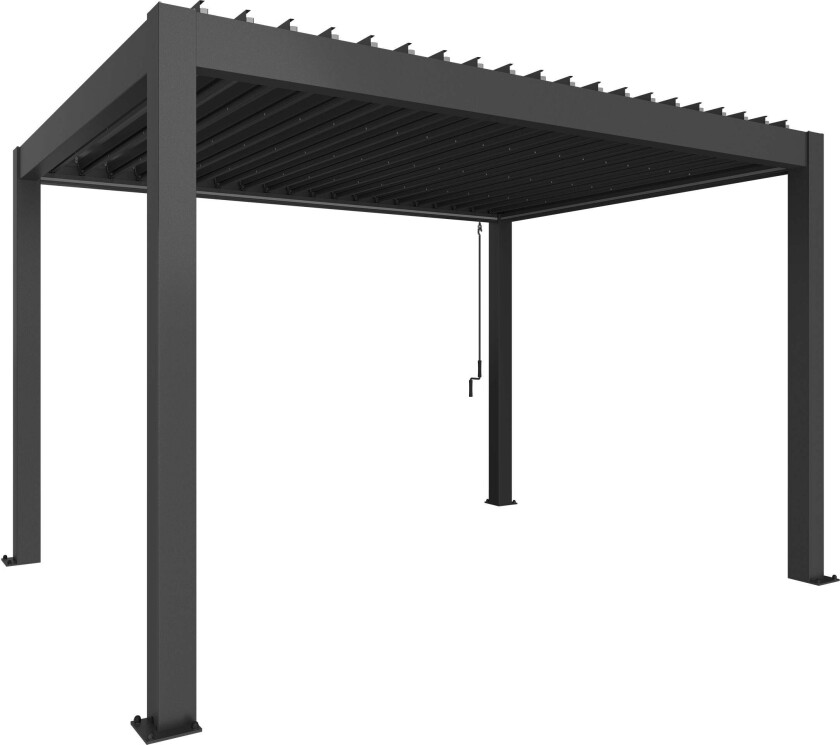 Pergola størrelse 4 x 3 metallic mørkegrå/sølv