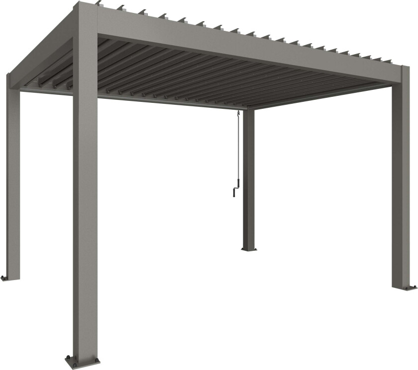 Pergola størrelse 4 x 3 metallic quartz grå