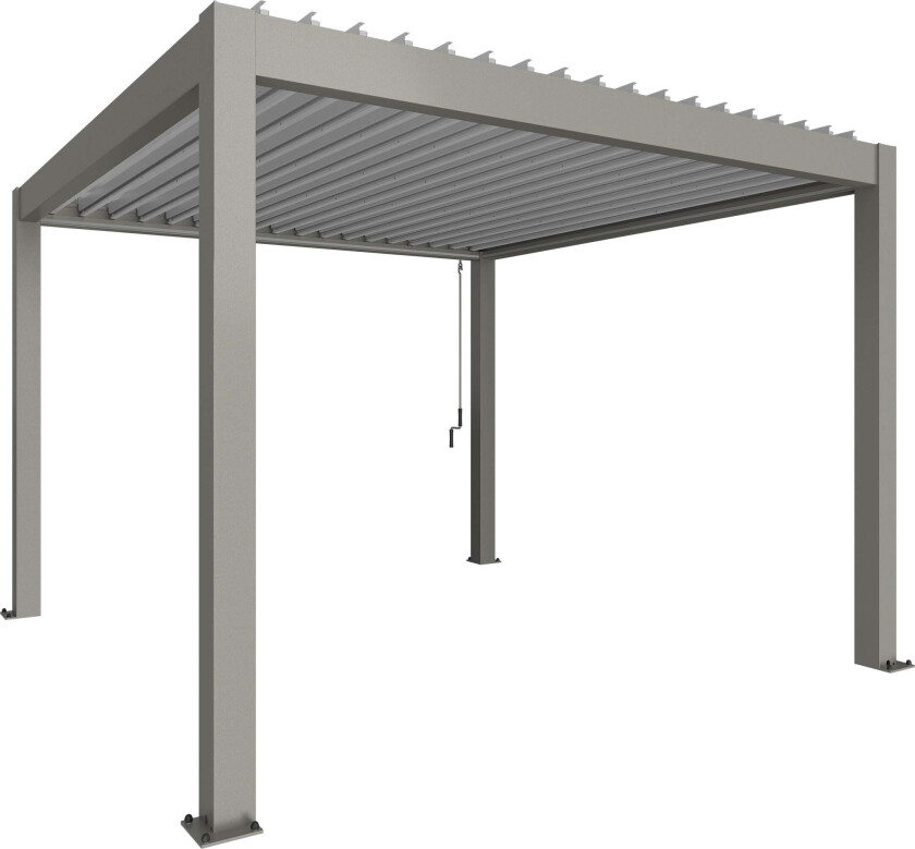 Pergola størrelse 3,5 x 3,5 metallic quartz grå/sølv