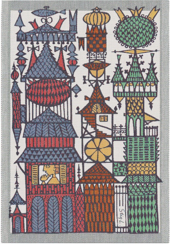 Stadssaga kjøkkenhåndkle 35x50 cm. Multi