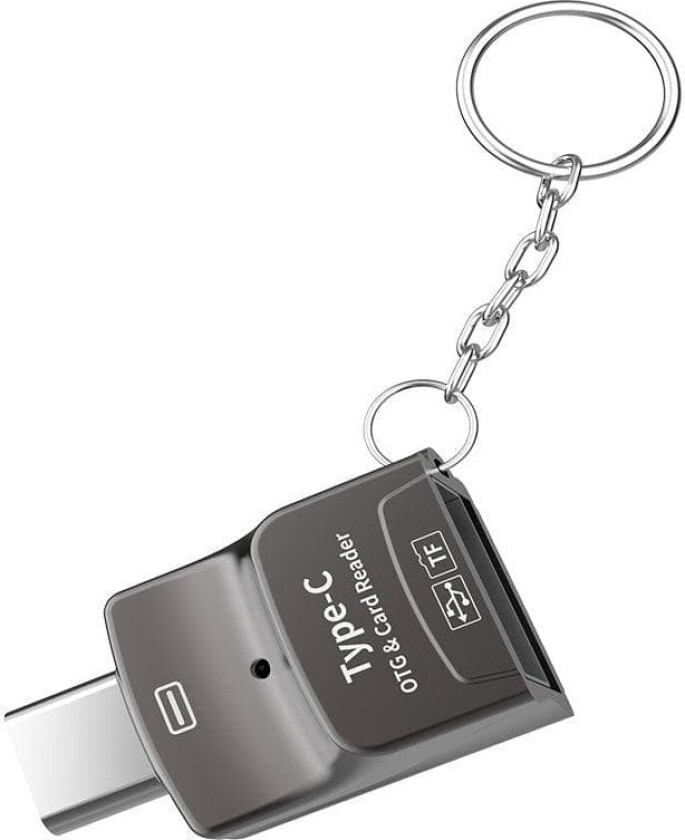 2 i 1 OTG USB3.1 A adapter til USB-C med kortleser 2TB TF / Micro SD / Micro SDHC / Micro SDXC