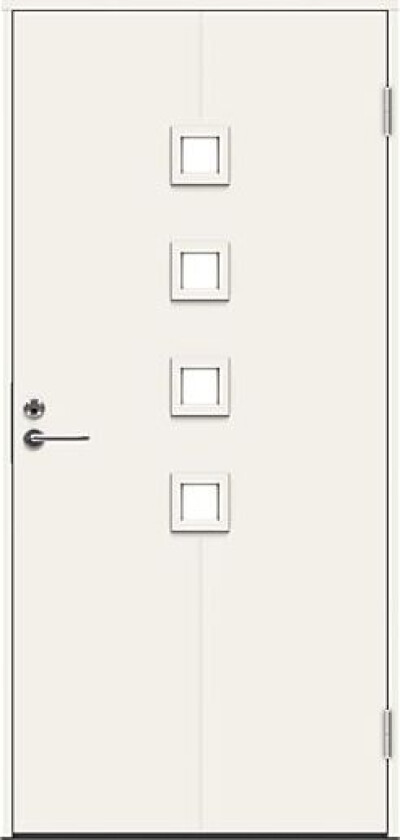 Opus Quattro ytterdør med glass 100x210 cm venstrehengslet