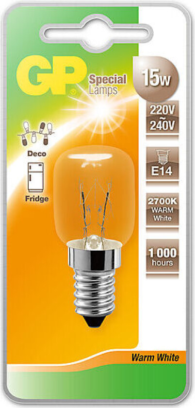 Lyspære special deco t25 E14 15 Watt
