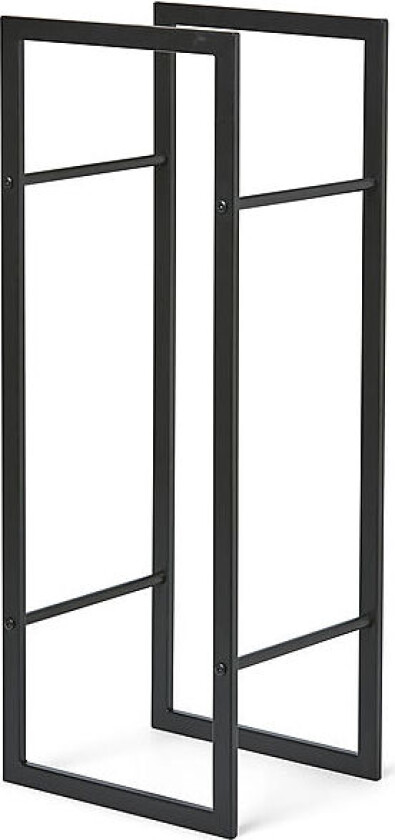 Vedstativ svart 100x40x28 cm