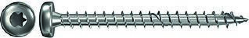 Treskrue med panhode 5x40 mm rustfritt stål 100 stk