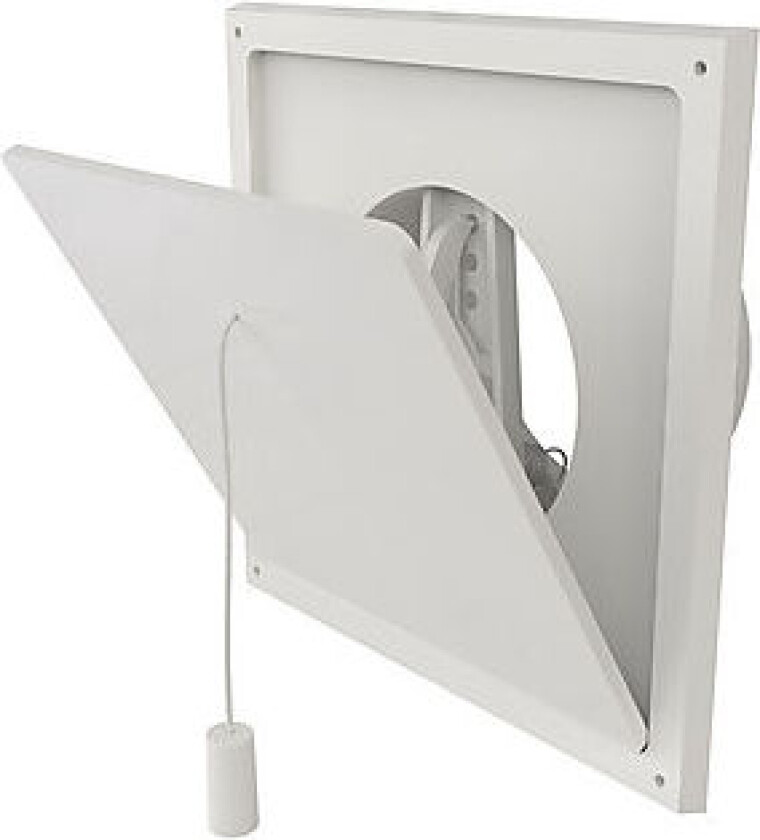 Klaffventil innvendig 150 x 150 mm sort