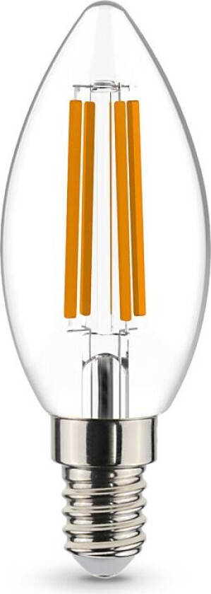 Lyspære led filament kronepære flameswitch E14 4 Watt
