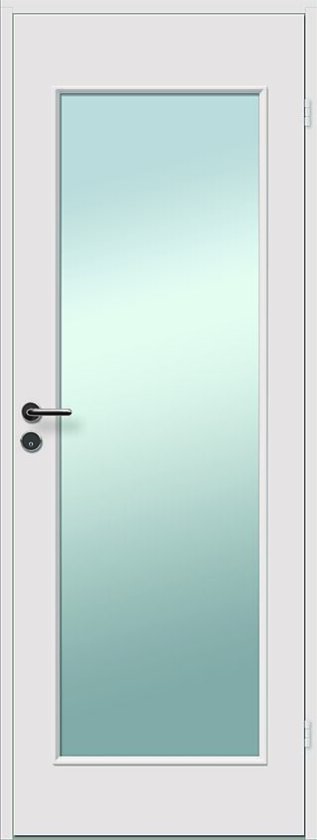 Innerdør slett med glass 80x210 cm