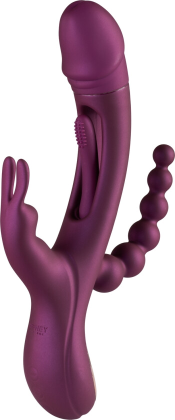 Trilux rabbitvibrator med analperler og kinky finger - Lilla