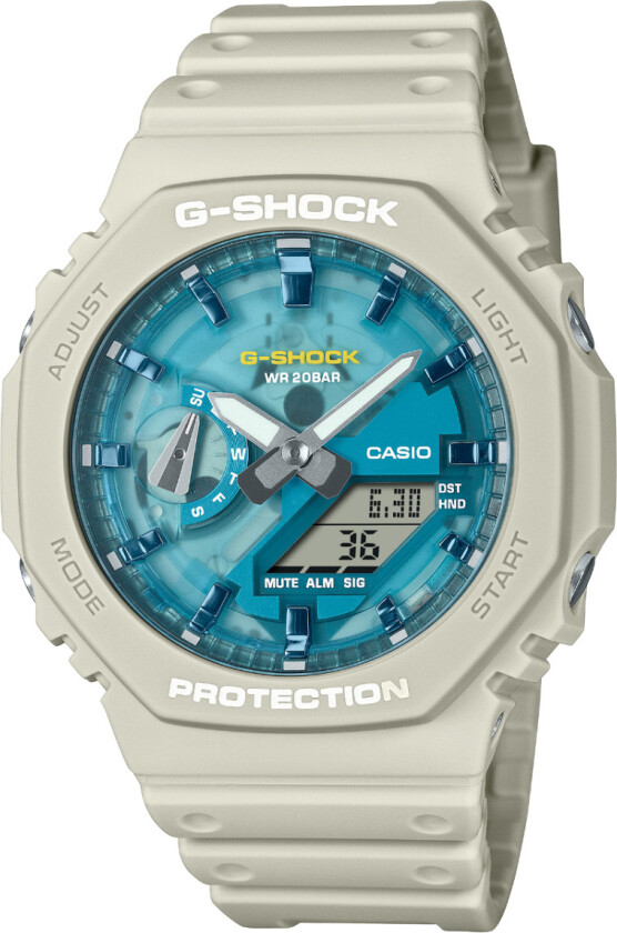 G-Shock Analog Digital 2100 Series GA-2100AS-5AER - Anadigi - Hvit Krem - Herreklokker - Resin - Mineral