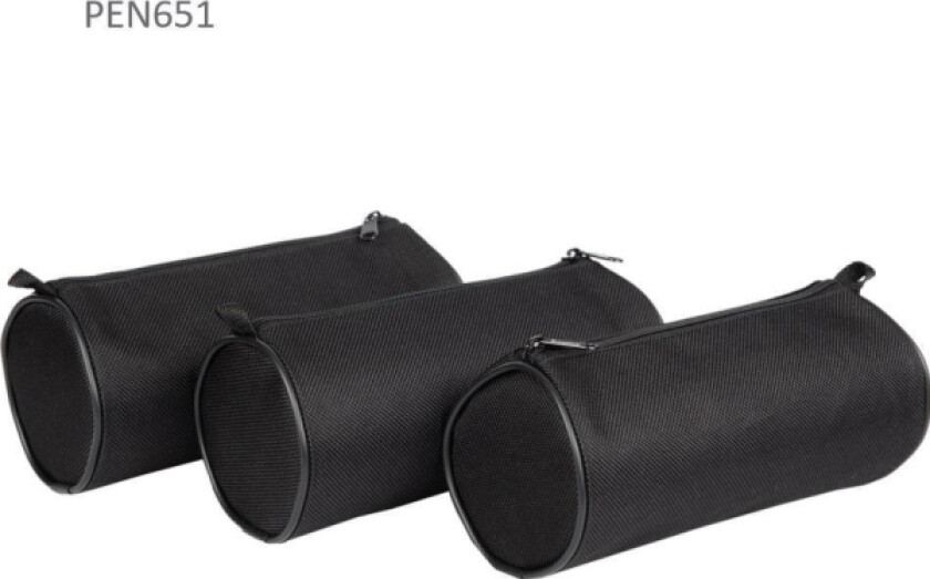 One-Compartment Round Pencil Case Black