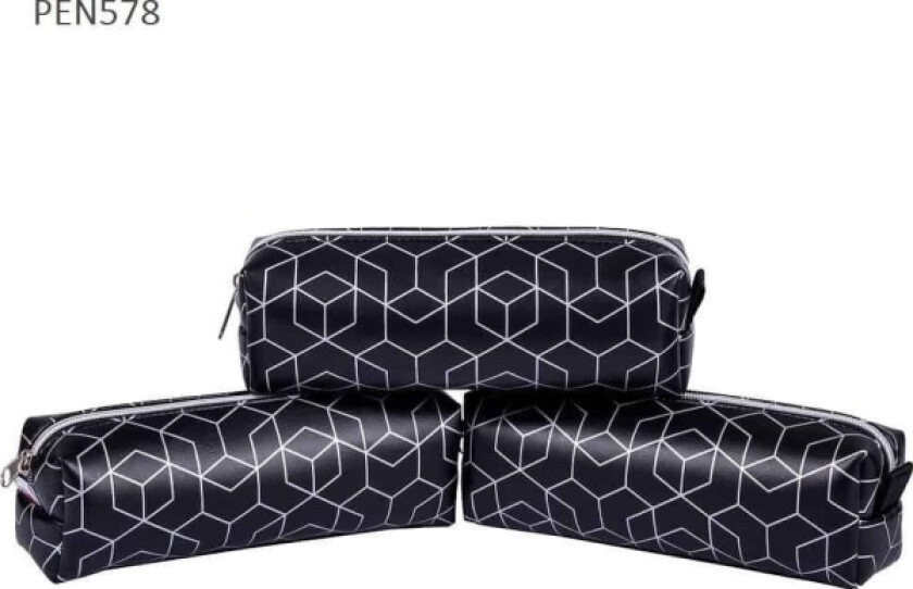 One-Compartment Pencil Case Black Cubes
