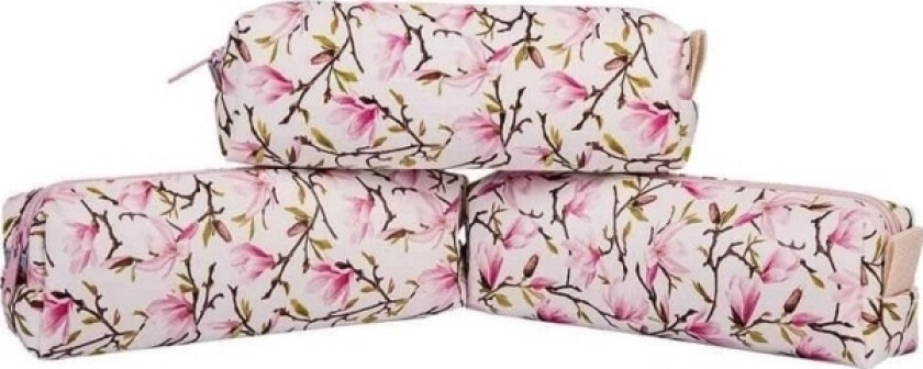 One-Compartment Pencil Case Pink Flowers