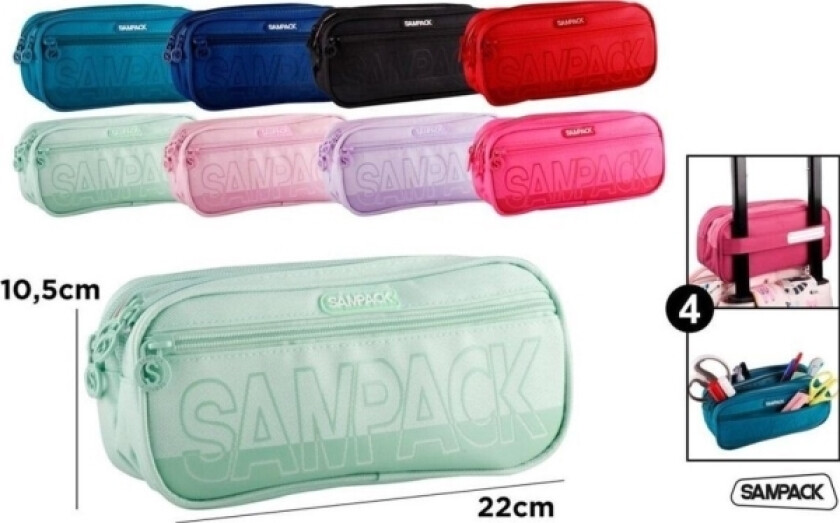 Pencil Case With 4 Sliders 22X10.5Cm Mix