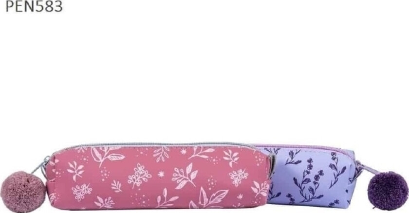 One-Compartment Pencil Case With Pompom Flowers