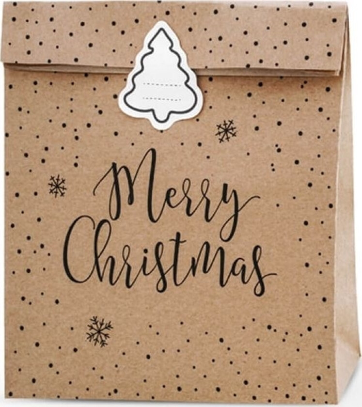 Torebka Prezentowa Merry Christmas, Kraf - 3 Szt. Uniwersalny