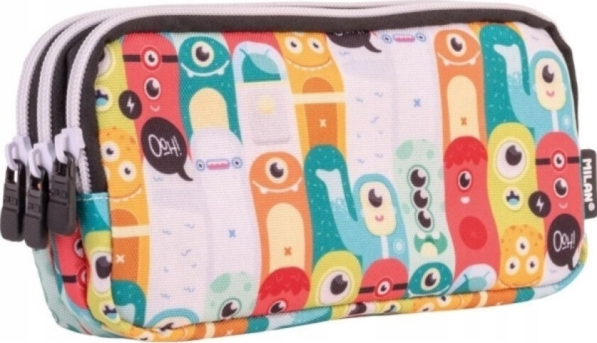 Aliens 3 Compartment Large Pencil Case Milan