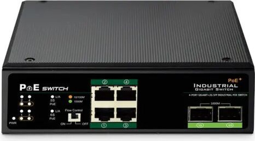 Digitus Industriell 6-porters Gigabit Poe-svitsj