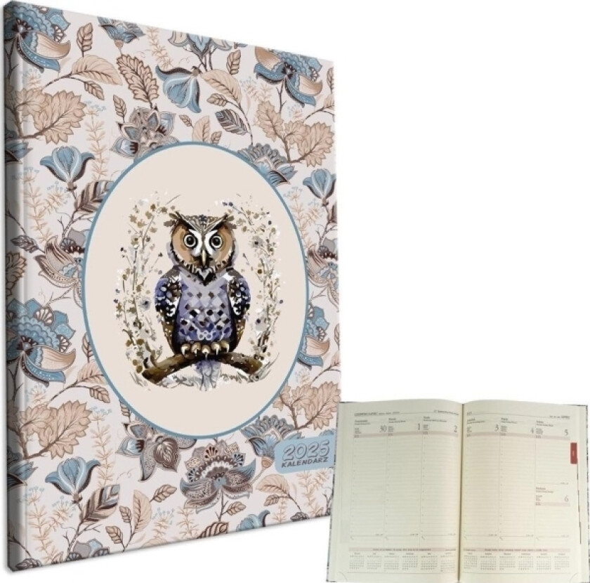 Kalender 2025 A4 Weekly Owl Boho