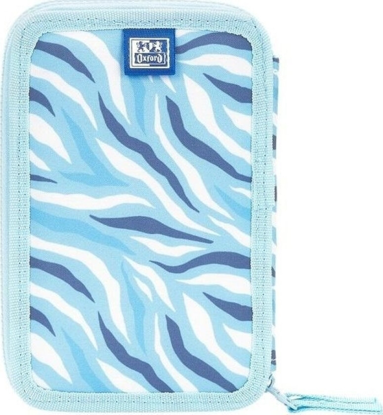 Kids 2 Compartment Pencil Case Blue Oxford
