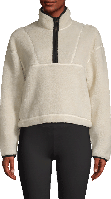 Pile Half Zip, Off White