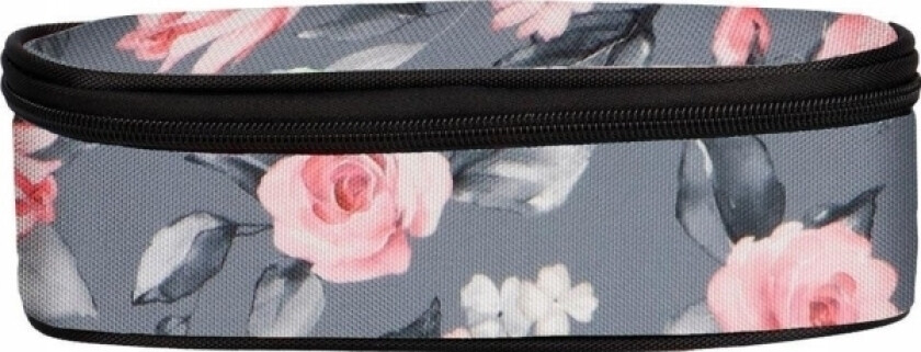 Pencil Case Roses Grey