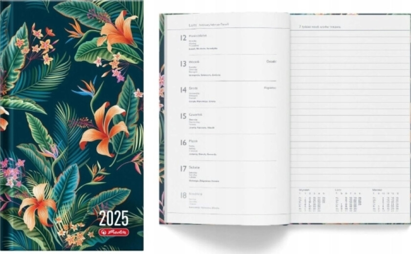 Kalender 2025 A6 Ukentlig Hibiscus Herlitz